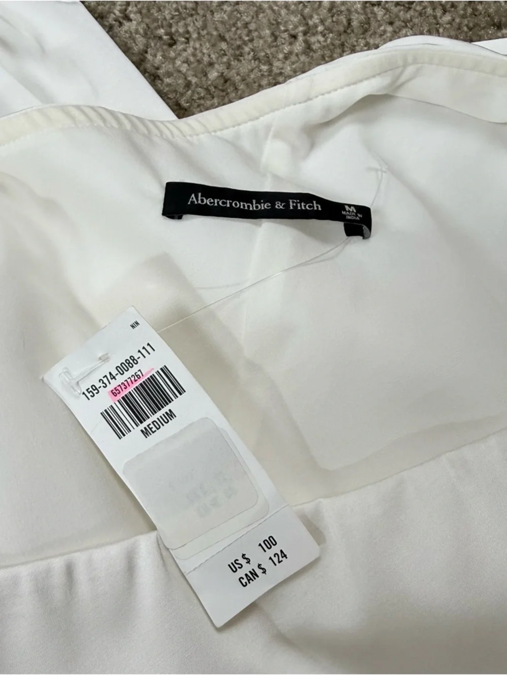 Abercrombie & Fitch One-Shoulder White Fringe-Scarf Cocktail Club Wedding Dress - Picture 10 of 14